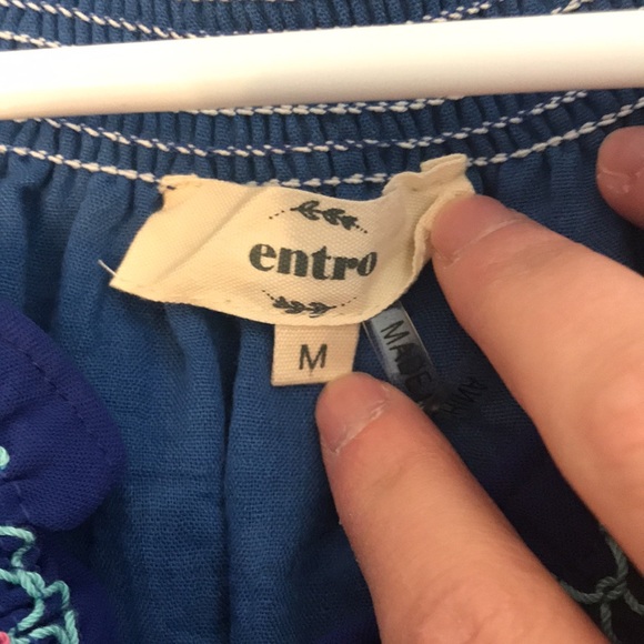 Entro Blue Ric Rac Mini Dress Size Medium - Picture 4 of 4